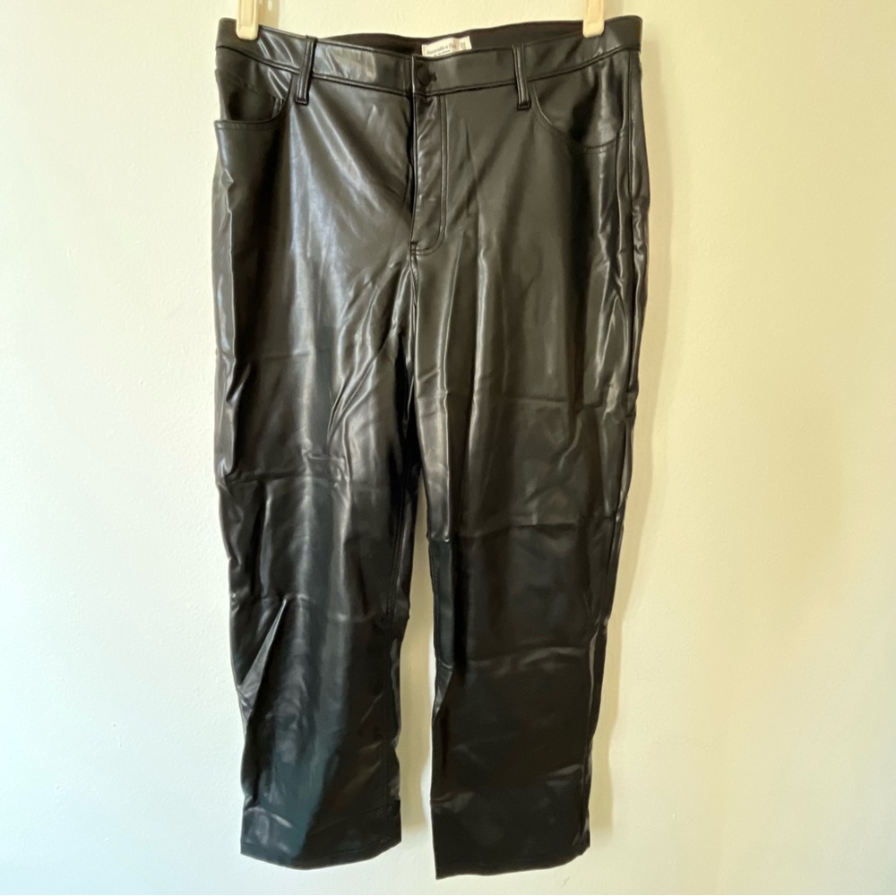 Abercrombie & Fitch Women's Black Faux Leather Pants